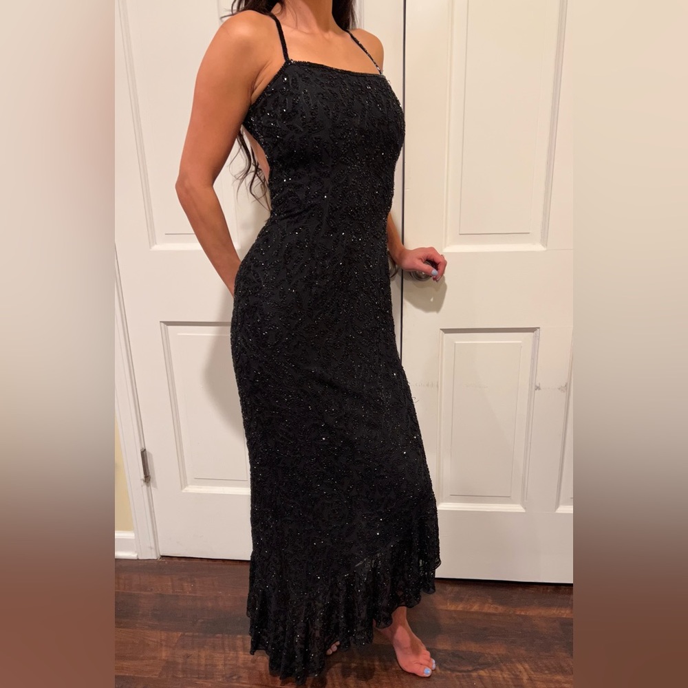 Cashé Black Beaded Dress